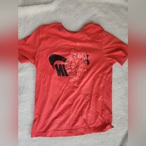 Air Jordan Shirt Adult Orange Futura Wings Swoosh Graphic Slim Fit Large